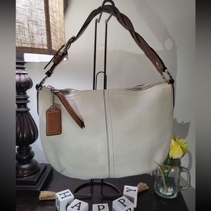 Coach Cream/Brown Leather Shoulder Bag